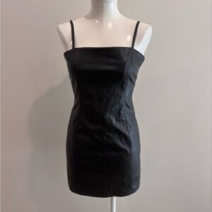 Forever 21 Faux Leather Black Mini Dress